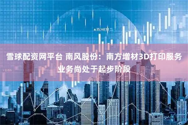 雪球配资网平台 南风股份：南方增材3D打印服务业务尚处于起步阶段