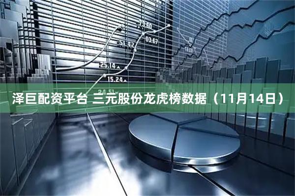 泽巨配资平台 三元股份龙虎榜数据（11月14日）